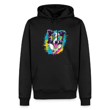Border Collie Hund Hunderasse - Männer Premium Bio Hoodie - Schwarz - Vorne - Nico (187cm)