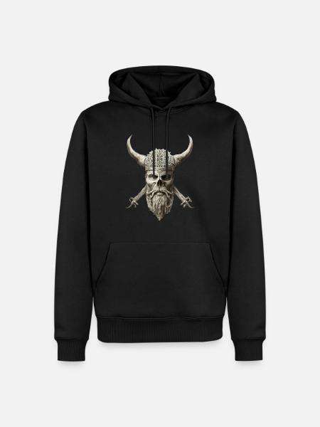 Viking Skull Bright - Men’s Premium Organic Hoodie - black