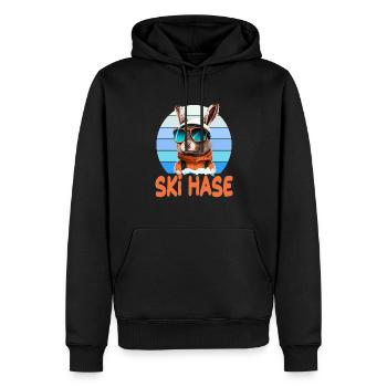 Skihase Skifahren Skifahrn Skihaserl - Männer Premium Bio Hoodie - Schwarz - Vorne - Nico (187cm)