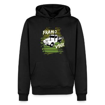 Camion transporteur à plateau Framo DDR IFA Oldtimer - Sweat à capuche Premium bio Homme - noir - Devant - Nico (187cm)