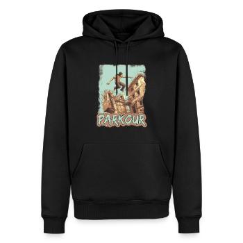 Parkour Le Parcour Freerunning Extremsport - Männer Premium Bio Hoodie - Schwarz - Vorne - Nico (187cm)
