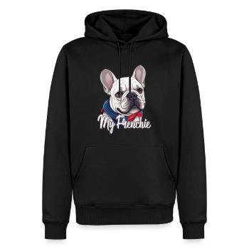 Niedliche Bulldogge Mops Hund - Männer Premium Bio Hoodie - Schwarz - Vorne - Nico (187cm)