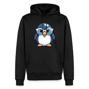 Pingouin avec des lunettes de soleil, Oiseau de l’Antarctique - Sweat à capuche Premium bio Homme - noir - Devant - Nico (187cm)