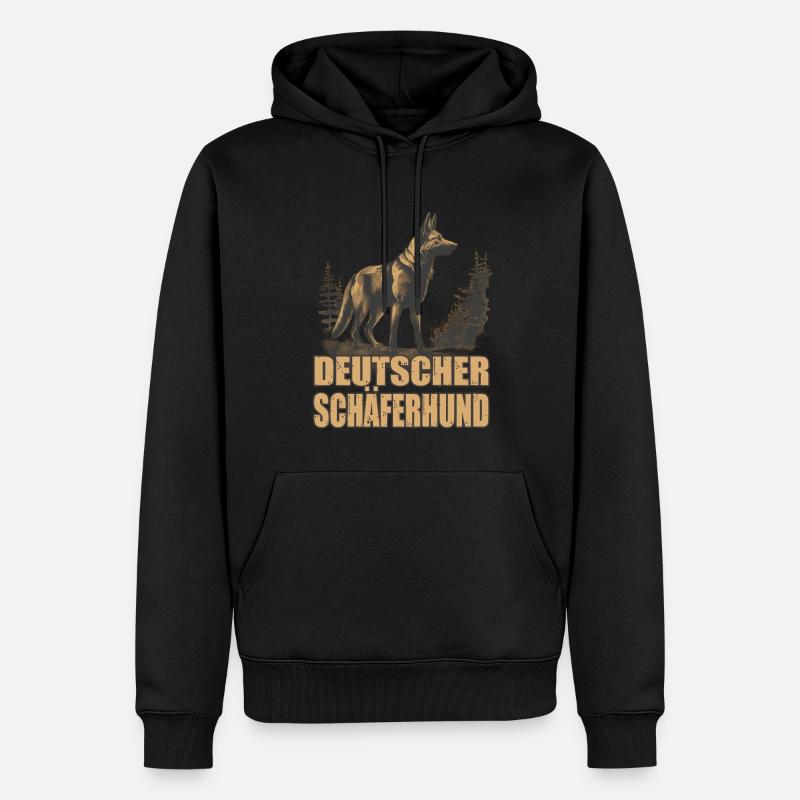Deutscher Schäferhund Hund Hunderasse - Männer Premium Bio Hoodie - Schwarz