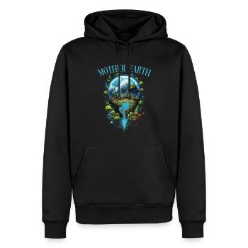 Respektier Muttererde Unseren Planeten Natur - Männer Premium Bio Hoodie - Schwarz - Vorne - Nico (187cm)