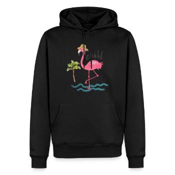 Chillin Flamingo T-Shirt - Männer Premium Bio Hoodie - Schwarz - Vorne - Nico (187cm)