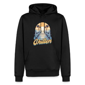 Auszeit Urlaub Hängematte Strand - Männer Premium Bio Hoodie - Schwarz - Vorne - Nico (187cm)