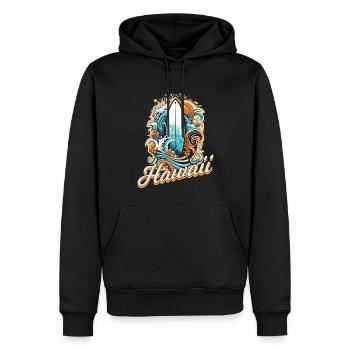 Hawaii Surfen Surfing für Surfer - Männer Premium Bio Hoodie - Schwarz - Vorne - Nico (187cm)