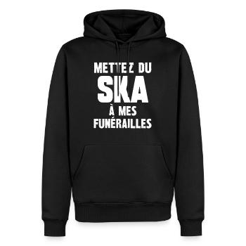 mettez du ska à mes funérailles - Sweat à capuche Premium bio Homme - noir - Devant - Nico (187cm)
