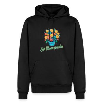 Lasst Blumen Sprechen für eine Floristin - Männer Premium Bio Hoodie - Schwarz - Vorne - Nico (187cm)