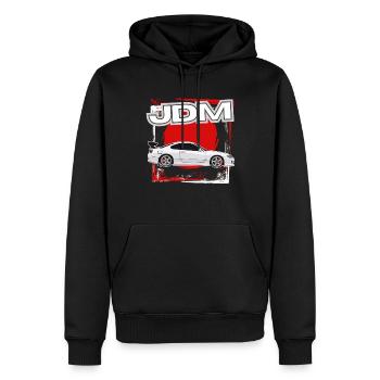 Jdm / Tuning / Turbolader / Felgen / Chiptuning - Männer Premium Bio Hoodie - Schwarz - Vorne - Nico (187cm)