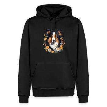 Langhaarcollie Collie Hund Hunderasse - Männer Premium Bio Hoodie - Schwarz - Vorne - Nico (187cm)