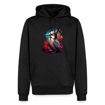 Niedlicher Specht Buntspecht Vogel Illustration - Männer Premium Bio Hoodie - Schwarz - Vorne - Nico (187cm)