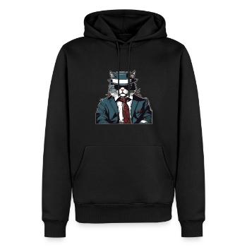 Chemise Chat Chat Cadeau Idée Mastic - Sweat à capuche Premium bio Homme - noir - Devant - Nico (187cm)