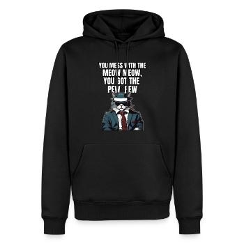 Chemise Chat Chat Cadeau Idée Mastic - Sweat à capuche Premium bio Homme - noir - Devant - Nico (187cm)