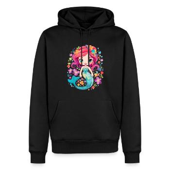 Niedliche Meerjungfrau für Kinder Mädchen für - Männer Premium Bio Hoodie - Schwarz - Vorne - Nico (187cm)