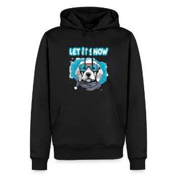 Hund mit Skibrille Schnee Schneefall für eine - Männer Premium Bio Hoodie - Schwarz - Vorne - Nico (187cm)