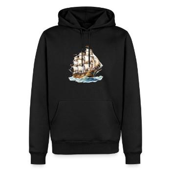 Segeln Segelschiff Segelboot für einen Segler, - Männer Premium Bio Hoodie - Schwarz - Vorne - Nico (187cm)