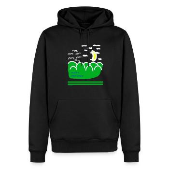 OpenSpace2 - Männer Premium Bio Hoodie - Schwarz - Vorne - Nico (187cm)