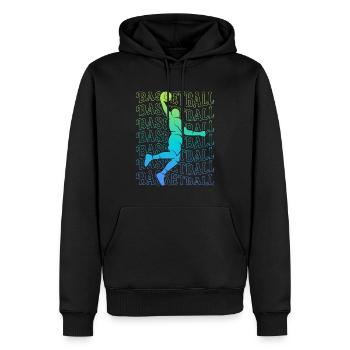Basketball Herren Dunking Basketballer - Männer Premium Bio Hoodie - Schwarz - Vorne - Nico (187cm)