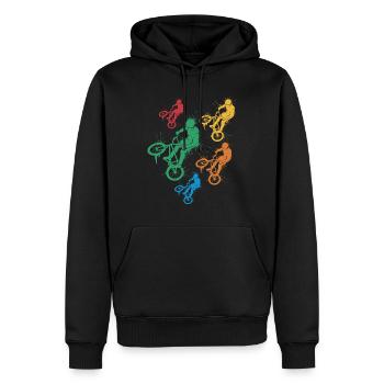 BMX Stunts Bike Mädchen Jungen Fahrrad BMX Kinder - Männer Premium Bio Hoodie - Schwarz - Vorne - Nico (187cm)
