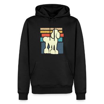 Caniche amant chien propriétaire garçon chien caniche - Sweat à capuche Premium bio Homme - noir - Devant - Nico (187cm)