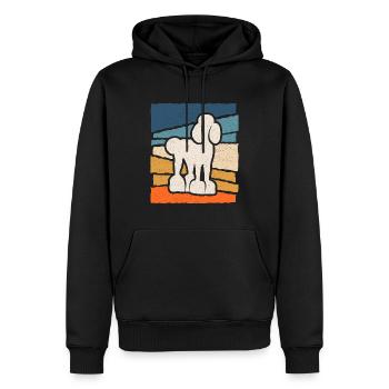 Caniche amant chien propriétaire homme caniche - Sweat à capuche Premium bio Homme - noir - Devant - Nico (187cm)