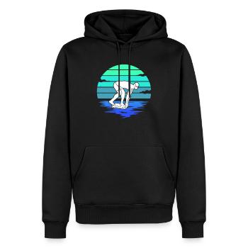 Nageurs Natation Hommes Natation Garçons - Sweat à capuche Premium bio Homme - noir - Devant - Nico (187cm)