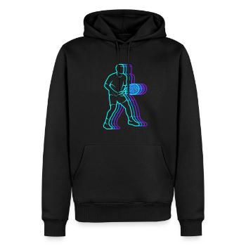Joueur de tennis Retro Hommes Joueur de tennis Enfants - Sweat à capuche Premium bio Homme - noir - Devant - Nico (187cm)