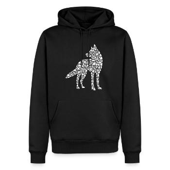 Heulender Wolf Wolfssilhouette Mädchen Wölfe - Männer Premium Bio Hoodie - Schwarz - Vorne - Nico (187cm)