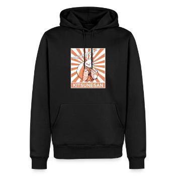 Kitsune Sonnenaufgang Japanischer Fuchs Japan Manga - Männer Premium Bio Hoodie - Schwarz - Vorne - Nico (187cm)