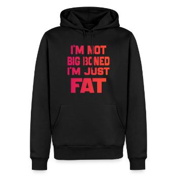 Ich bin nicht dickknochig, ich bin nur fett Lustige Sprüche Zitat - Männer Premium Bio Hoodie - Schwarz - Vorne - Nico (187cm)