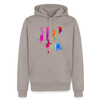 10 YEARS 10TH BIRTHDAY - Men’s Premium Organic Hoodie - taupe - Front - Nico (187cm)