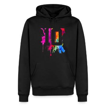 10 ANS 10E ANNIVERSAIRE - Sweat à capuche Premium bio Homme - noir - Devant - Nico (187cm)