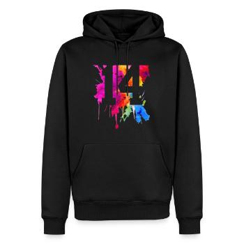 14 JAHRE 14. GEBURTSTAG - Männer Premium Bio Hoodie - Schwarz - Vorne - Nico (187cm)
