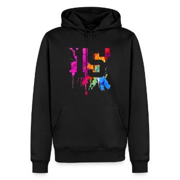 15 JAHRE 15. GEBURTSTAG - Männer Premium Bio Hoodie - Schwarz - Vorne - Nico (187cm)