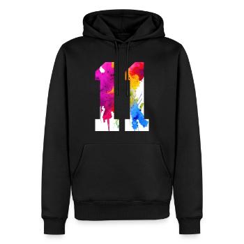 NUMBER 11 YEARS OLD 11TH BIRTHDAY - Men’s Premium Organic Hoodie - black - Front - Nico (187cm)