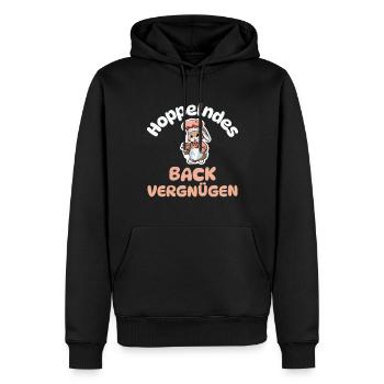 Hoppelndes Backvergnügen - Kaninchen backen - Männer Premium Bio Hoodie - Schwarz - Vorne - Nico (187cm)