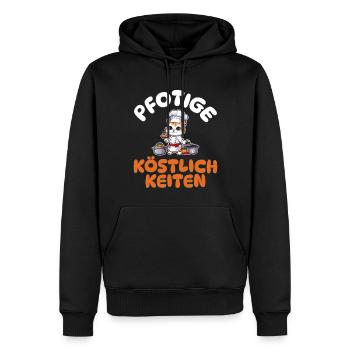 Pfotige Köstlichkeiten - Katze kochen - Männer Premium Bio Hoodie - Schwarz - Vorne - Nico (187cm)