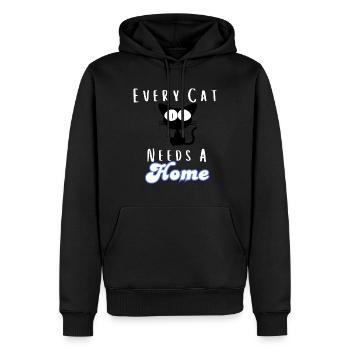 Every Cat Needs A Home,Funny Sphynx Cat Tee-shirt - Men’s Premium Organic Hoodie - black - Front - Nico (187cm)
