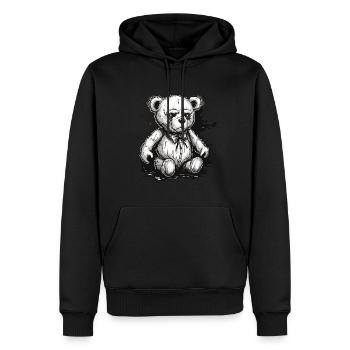 Teddybär / Kuscheltier / Stofftier / Geschenkidee - Männer Premium Bio Hoodie - Schwarz - Vorne - Nico (187cm)