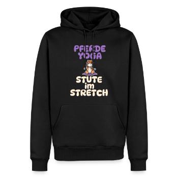 Stute im Stretch - Pferde Yoga - Männer Premium Bio Hoodie - Schwarz - Vorne - Nico (187cm)