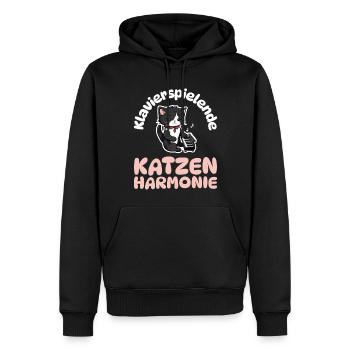 Klavierspielende Katzenharmonie - Katzen Klavier - Männer Premium Bio Hoodie - Schwarz - Vorne - Nico (187cm)