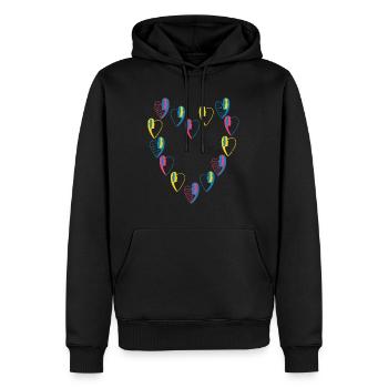 coeur numéro3 - Sweat à capuche Premium bio Homme - noir - Devant - Nico (187cm)
