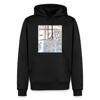 Wirrwarr 36 - Männer Premium Bio Hoodie - Schwarz - Vorne - Nico (187cm)