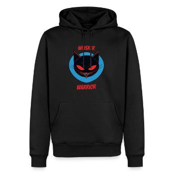 Whisker Warriors Logo mit Text - Männer Premium Bio Hoodie - Schwarz - Vorne - Nico (187cm)