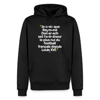 Citation célèbre footballeur - Sweat à capuche Premium bio Homme - noir - Devant - Nico (187cm)