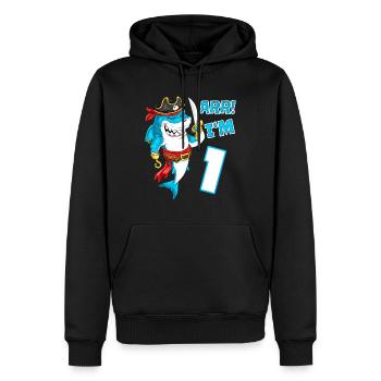 1er anniversaire Shark Pirate Boys Kids - Sweat à capuche Premium bio Homme - noir - Devant - Nico (187cm)