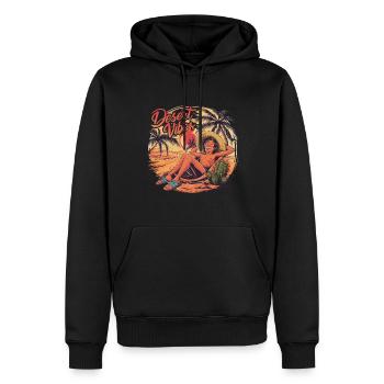 Sonnenuntergang Desert Vibes Urlaub Abenteuer - Männer Premium Bio Hoodie - Schwarz - Vorne - Nico (187cm)