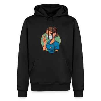 Lustige Krankenschwester mit Humor - Männer Premium Bio Hoodie - Schwarz - Vorne - Nico (187cm)